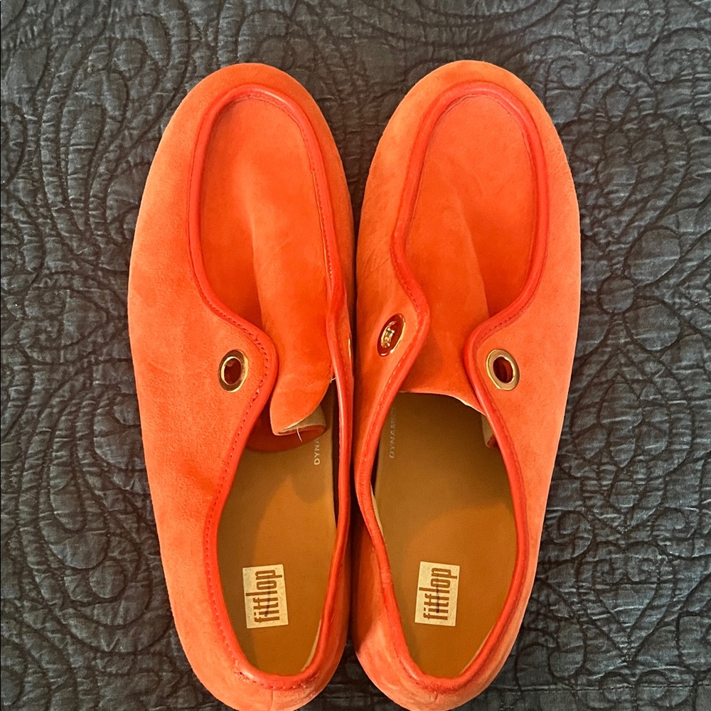 FitFlop Bright Red Orange Suede Shoes